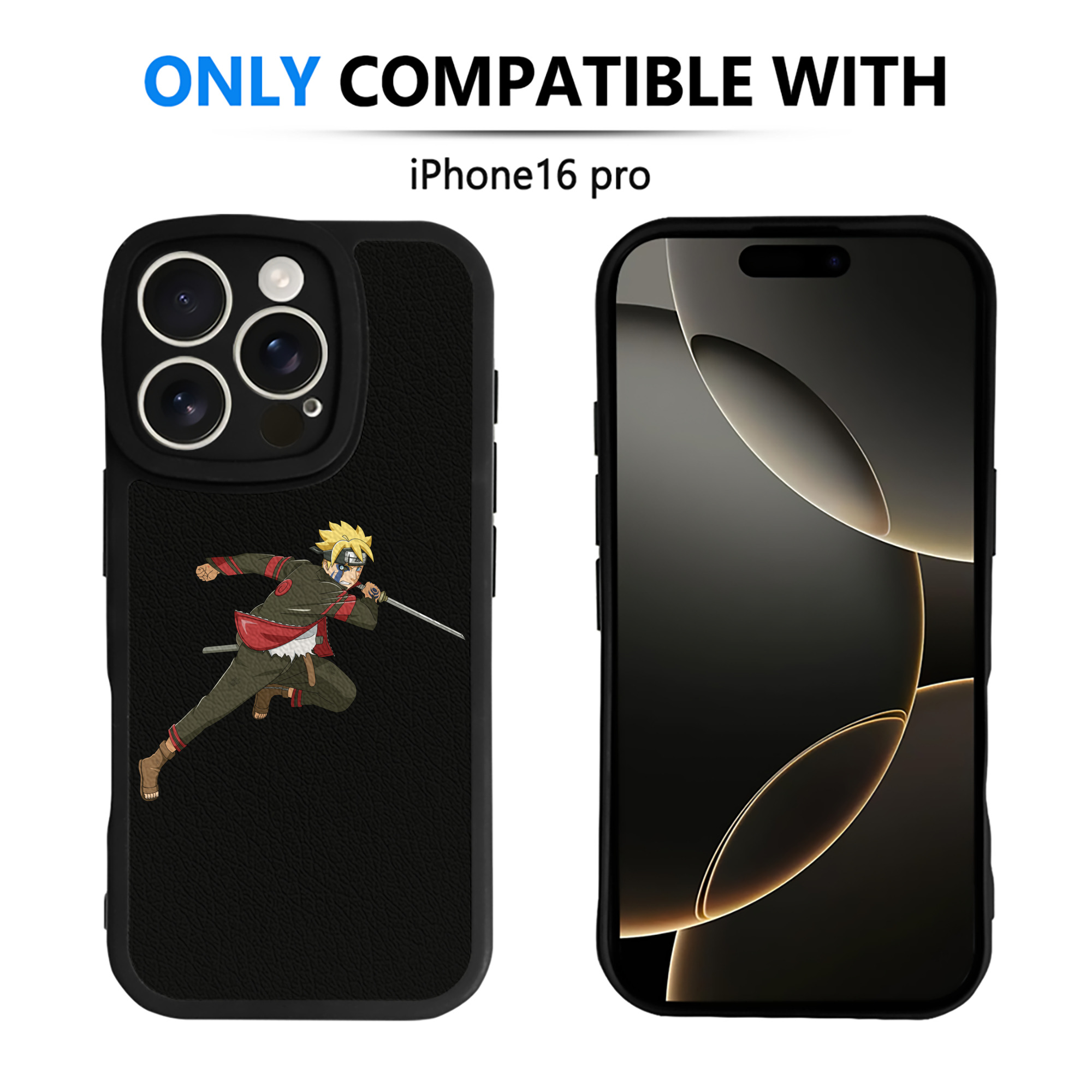 （画像用） NARUTO -ナルト- うずまき ボルト Uzumaki Boruto 【iPhone 16シリーズ対応】シリコンスマホケース（レザー調） 材質：シリコン